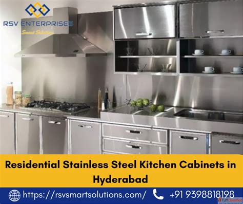 Residential Stainless Steel Kitchen Cabinets in Hyderabad 